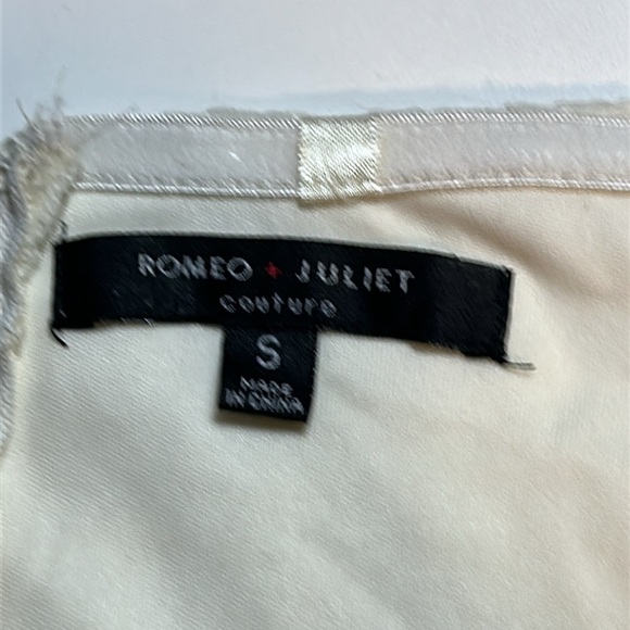 ROMEO & JULIET COUTURE CREAM LACE MINI STRAPLESS COCKTAIL DRESS SIZE S - Picture 10 of 16